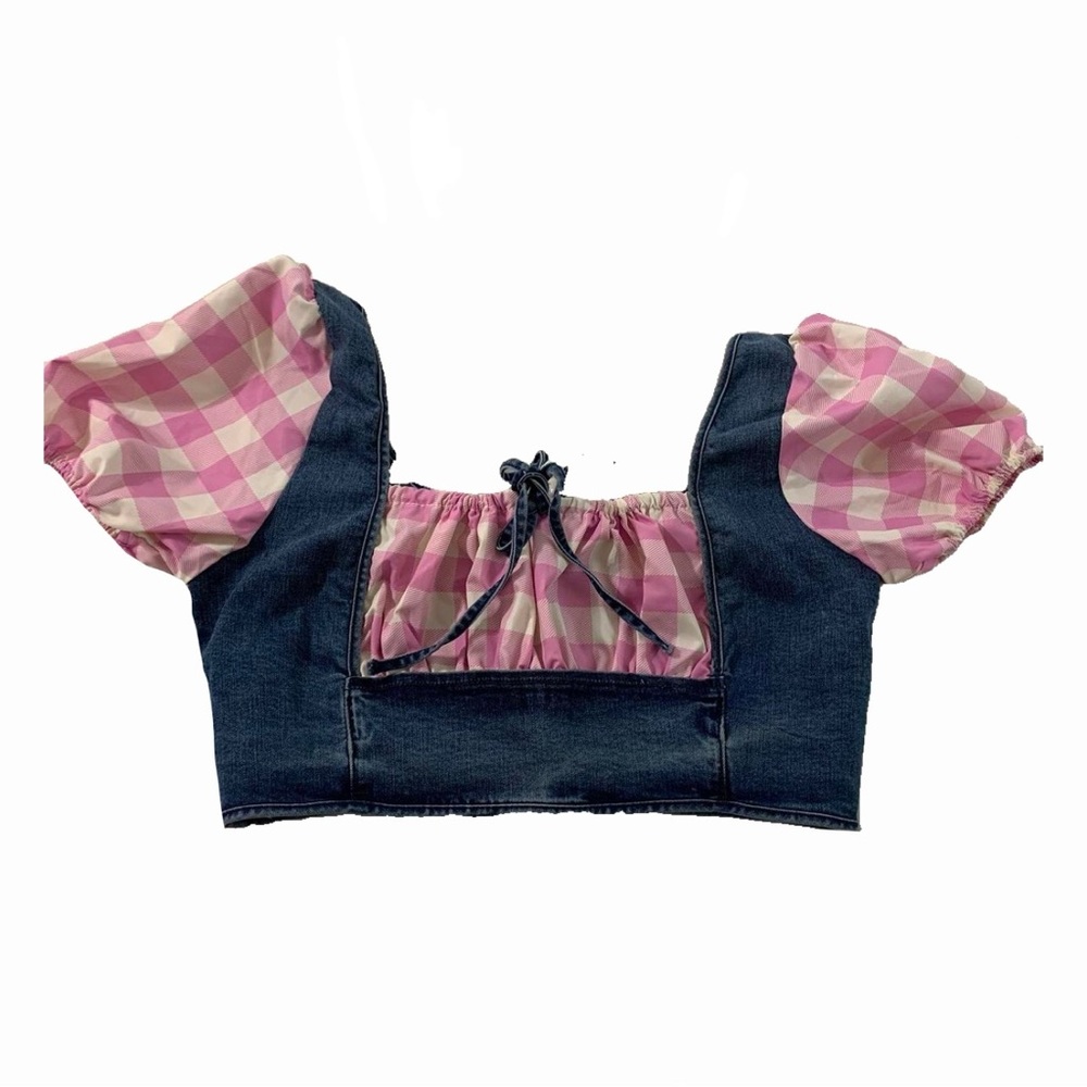 NWT Sugar Thrillz Pink Gingham Top